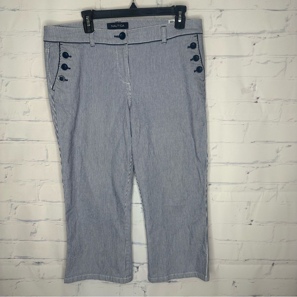 Nautica size 10‎ blue & white pants